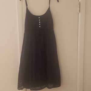 Navy spaghetti strap maternity dress